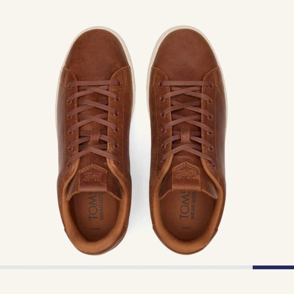 TOMS Tan Leather TRVL Lite Lace Shoes Sz 10.5 - Picture 5 of 13